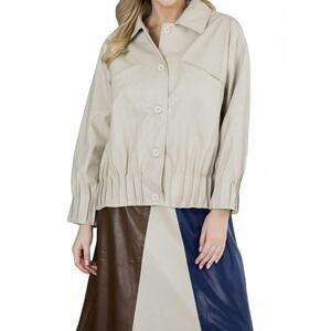 NEW JOH women's josephine leather jacket in beige